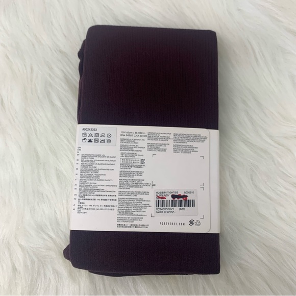 New Forever 21 Ribbed Leggings Sz S/M Small Medium in Dark Burgundy - Picture 3 of 3